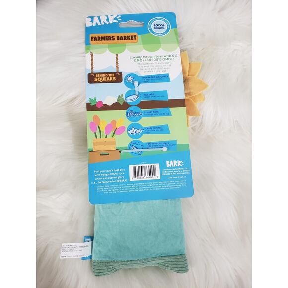 Bark Box Farmers Barket Market Funflower Seed Dog Squeak Chew Toy XS-M Sunflower - Picture 5 of 5
